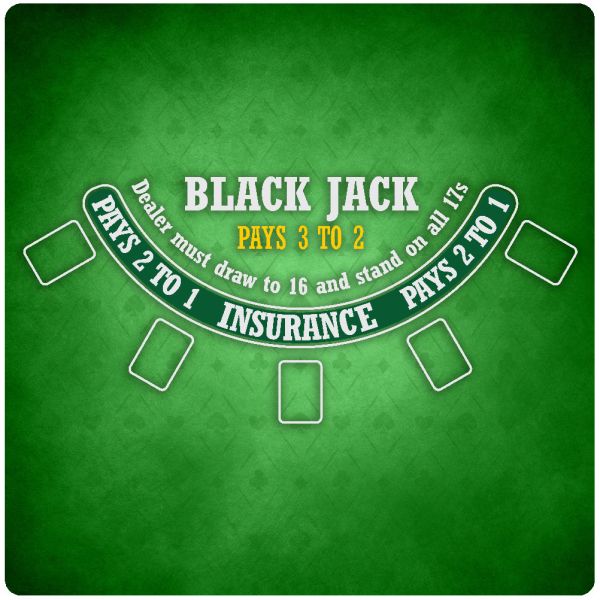 Black Jack 80x80 cm - rubber mat for card games
