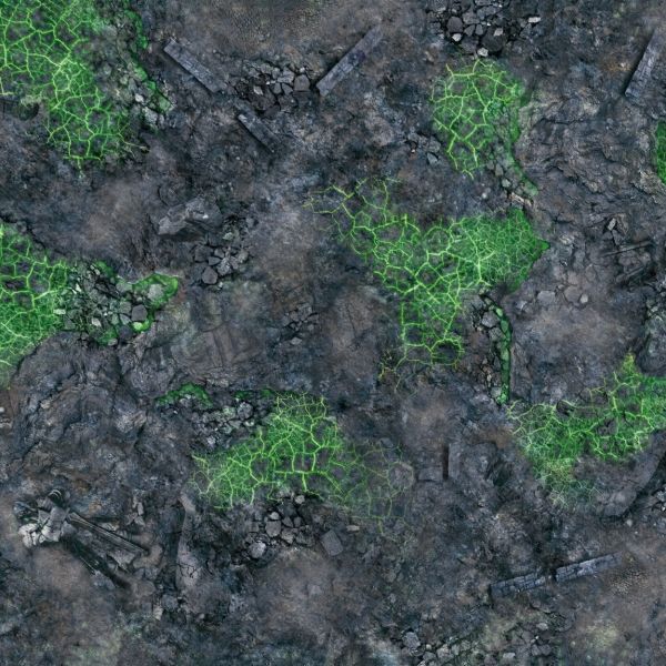 Green Blight battlefield 48”x48” / 122x122 cm- single-sided anti-slip fabric mat