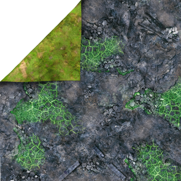 Green Blight battlefield 48”x48” / 122x122 cm- double-sided rubber mat