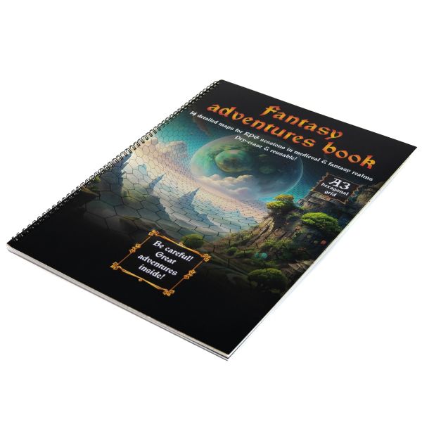 Fantasy Adventures book - A3 Fantasy/Medieval RPG Book - hex grid