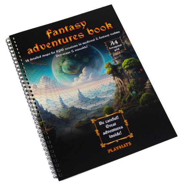 Fantasy Adventures book - A4 Fantasy/Medieval RPG Book - hex grid