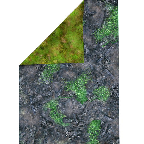 Green Blight battlefield 44”x30” / 112x76 cm - double-sided rubber mat