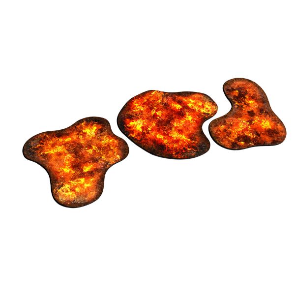 Rubber 2D terrain set - Burning Forest