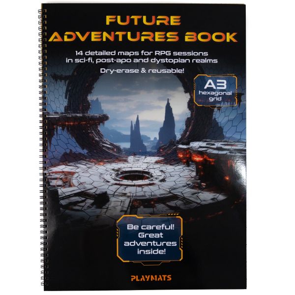 Future Adventures book - A3 Sci-fi/Post-apo RPG Book - hex grid