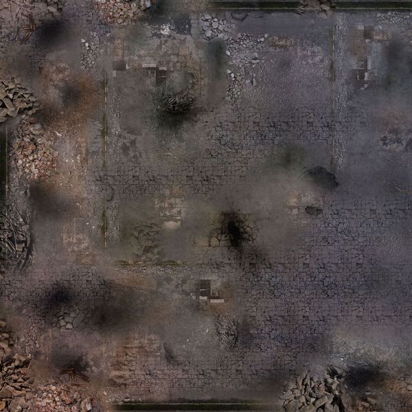 Ruined City 48”x48” / 122x122 cm - single-sided anti-slip fabric mat