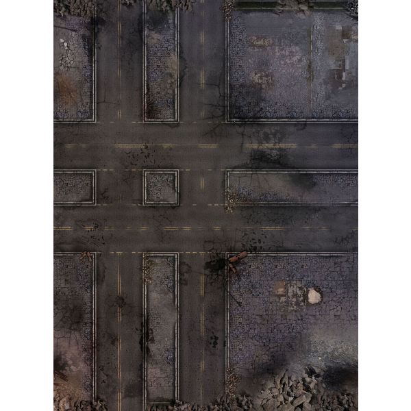 Ruined Streets 30”x22” / 76x56 cm - single-sided anti-slip fabric mat