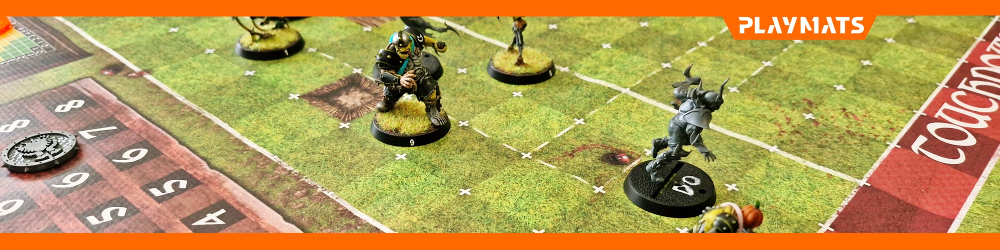 Blood Bowl / Blood Bowl 7s game - Grassy Checkerboard fantasy games mat - 35,5x27,5 inches - Playmats.eu