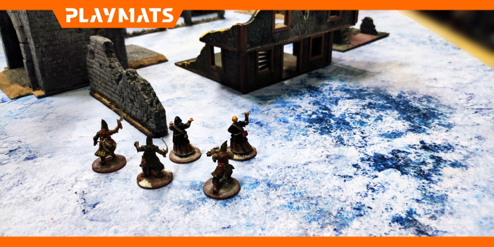 One-sided rubber mat for games - Ice - 48"x48" battle mat for fantasy game Frostgrave - Playmats.eu