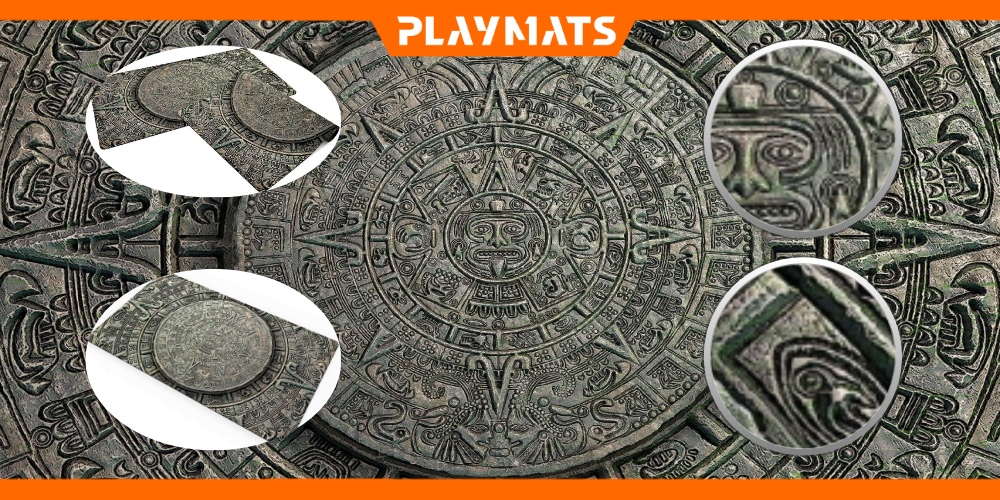 Playmat MTG - Playmat for Magic The Gathering card game with Mayan Runes pattern - Magic The Gathering play mats