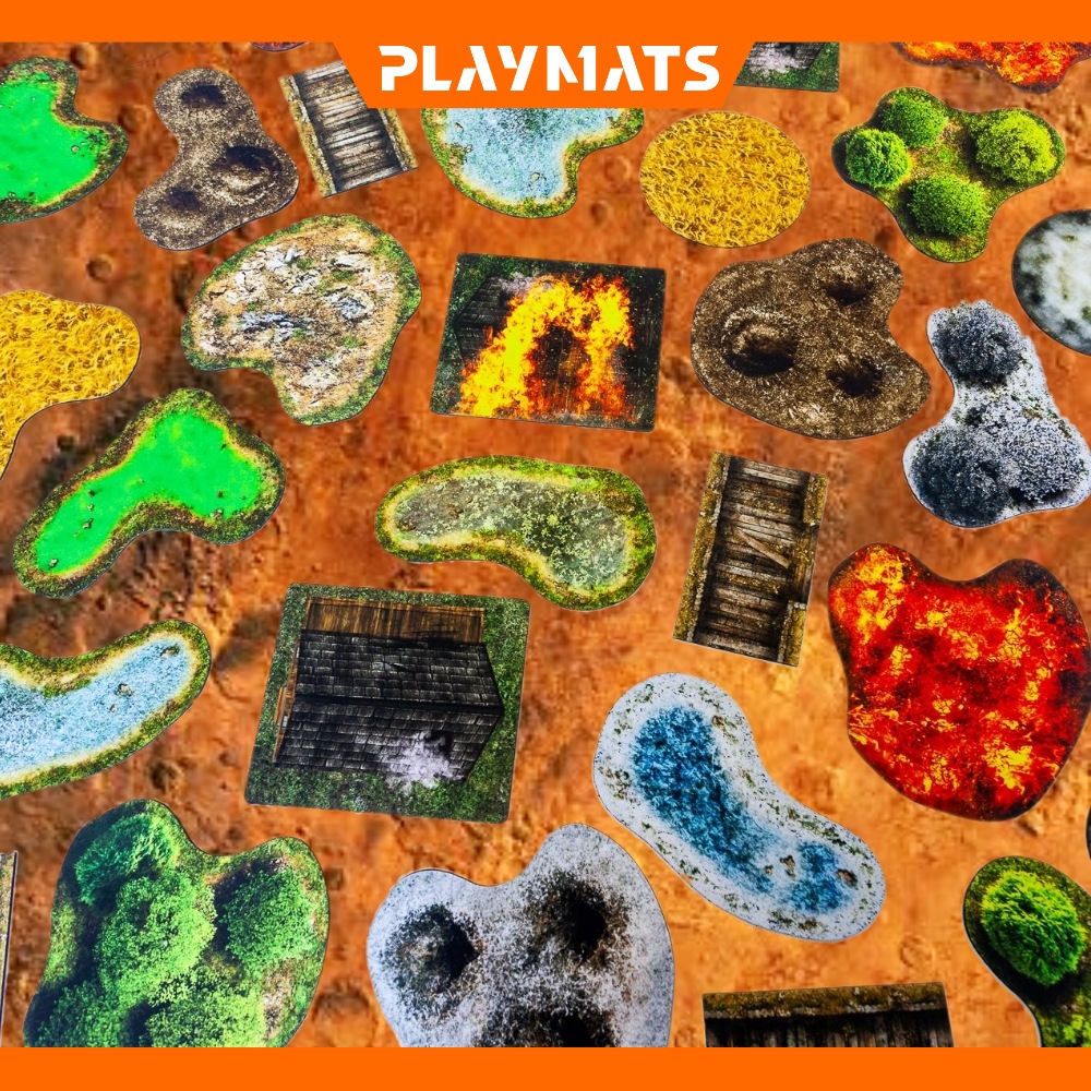 SW Legion 2D terrain sets - 2D roads, 2D rivers, 2D craters, 2D bridges - Playmats.eu