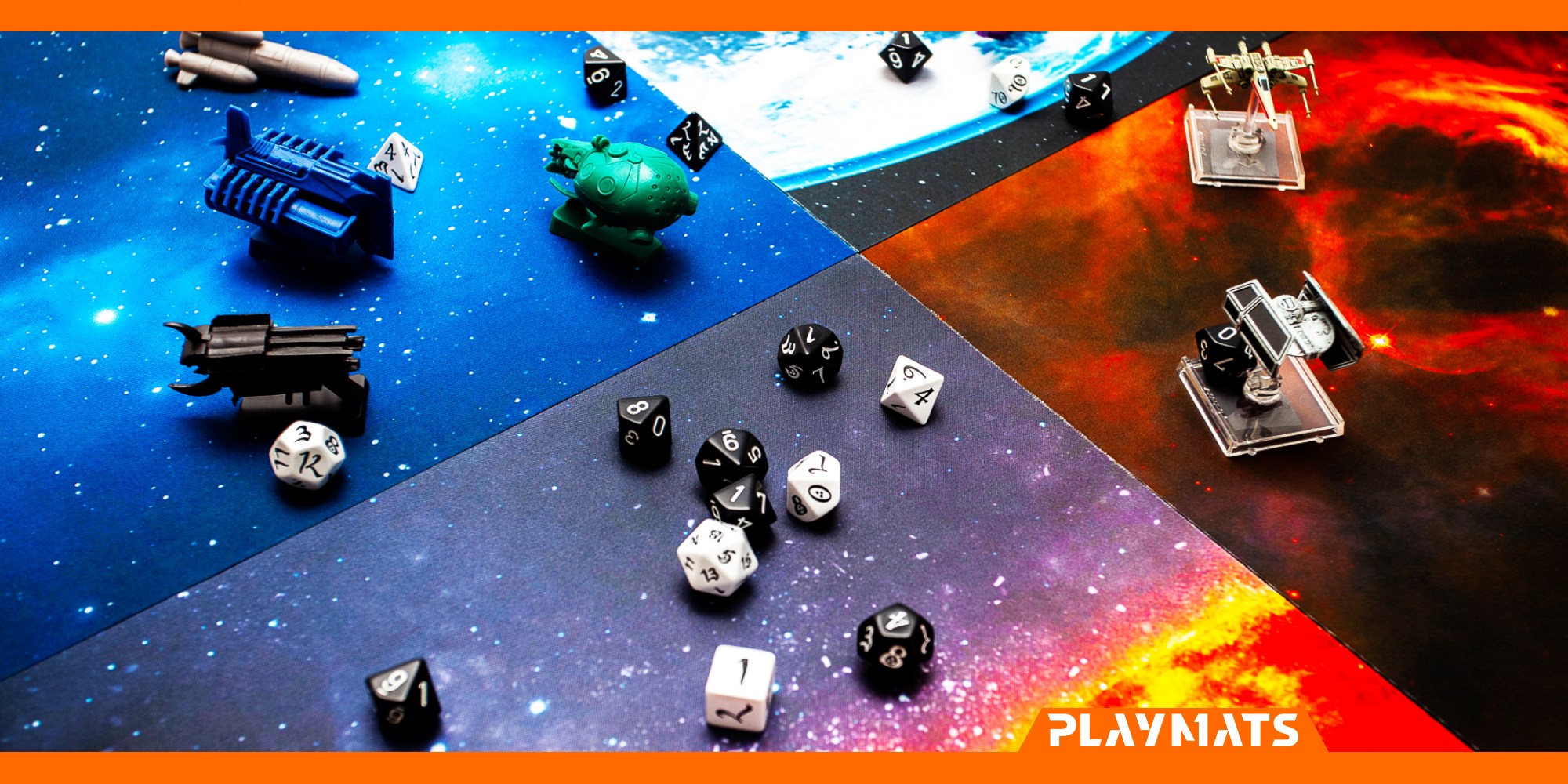 Sci-Fi battlemats in space, astro playmats - SW: X-Wing and SW: Armada - Latex and rubber mats
