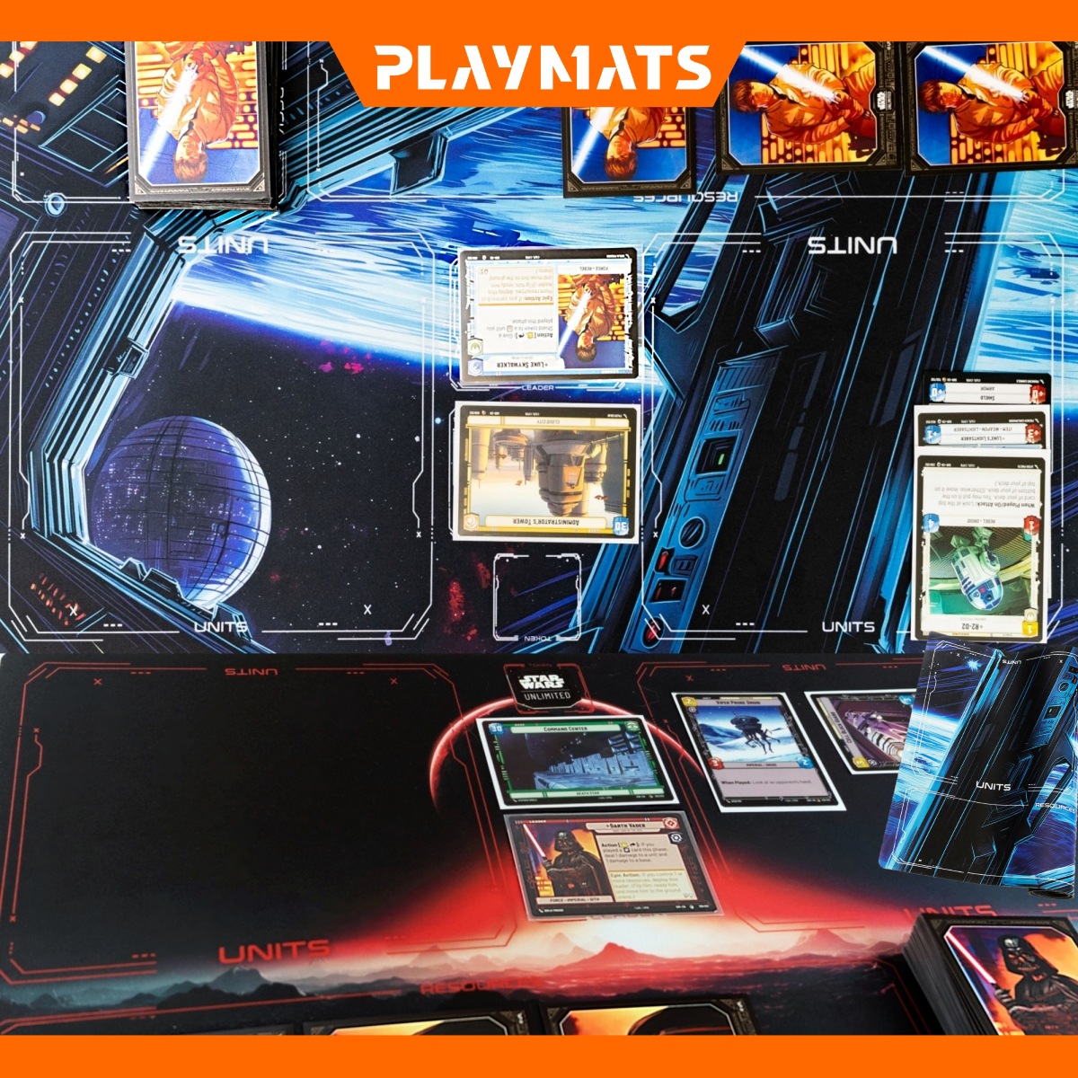 Card games mats for Star Wars: Unlimited - SW 1 player and 2 player boards
