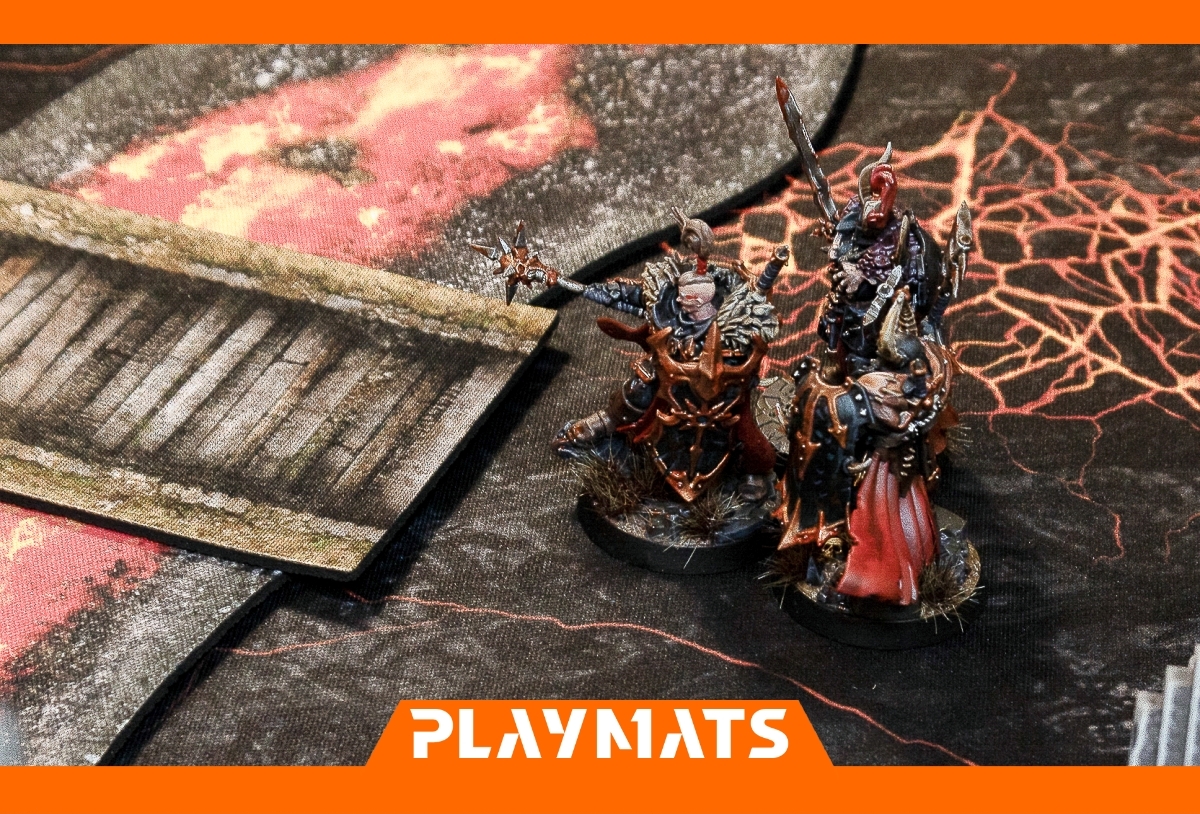 Warhammer: Age of Sigmar 2D terrains - 2D lava rivers, 2D wooden bridges