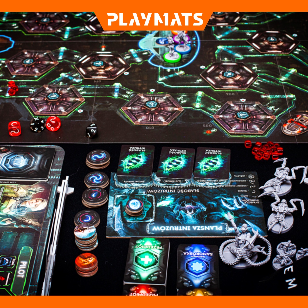 Nemesis board game set - example boardgame playmat layout